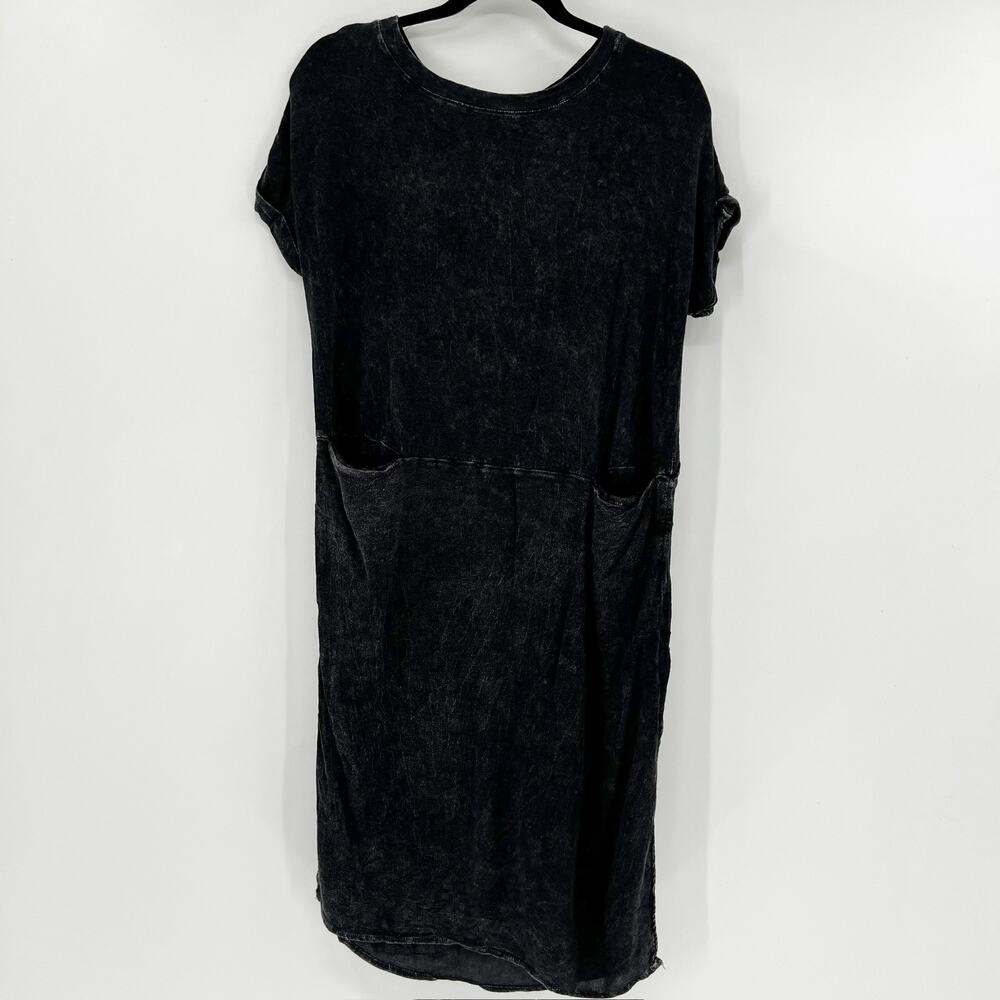 Urban Outfitters Silence & Noise Black Acid Wash Pocket T Shirt Mini Dress Sz XS